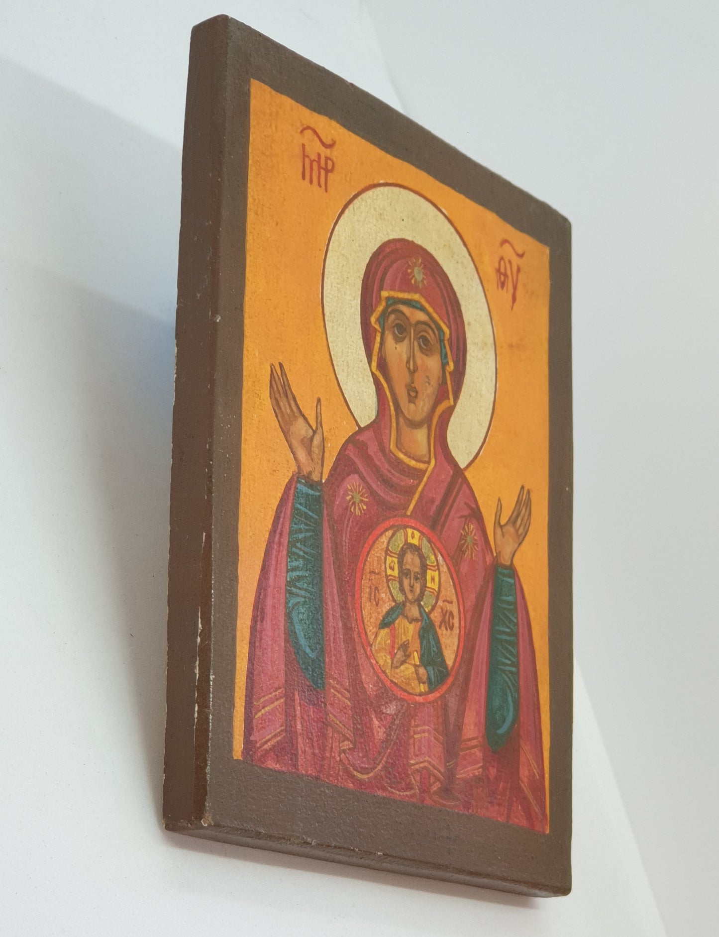A Sacred Connection: The Icon of the Mother God of the Sign with Jerusalem Dust (11*14 cm)