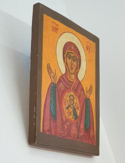 A Sacred Connection: The Icon of the Mother God of the Sign with Jerusalem Dust (11*14 cm)