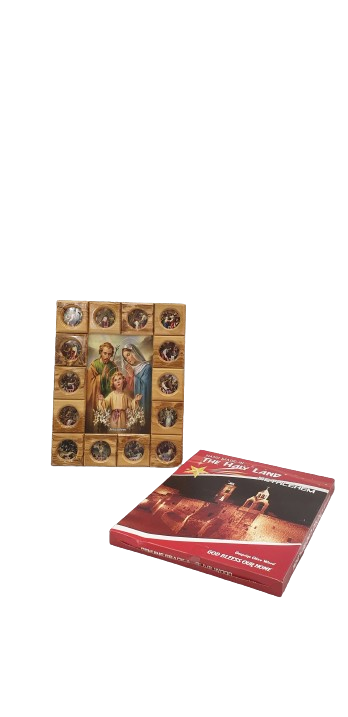 Olive Wood Wall Plaque – Jesus Christ, the Holy Family & Last supper with 14 Stations of the Cross(29*23 cm)
